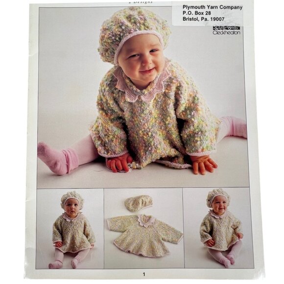 2 Cleckheaton Yarn baby Knitting Pattern Pamphlets Sweaters Hats Dress 1-6 & 0-9 - Picture 2 of 10
